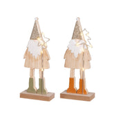 Lumineo Wooden Gnome with BO Micro-Led 20.5cm - Warm White (2 Assorted)